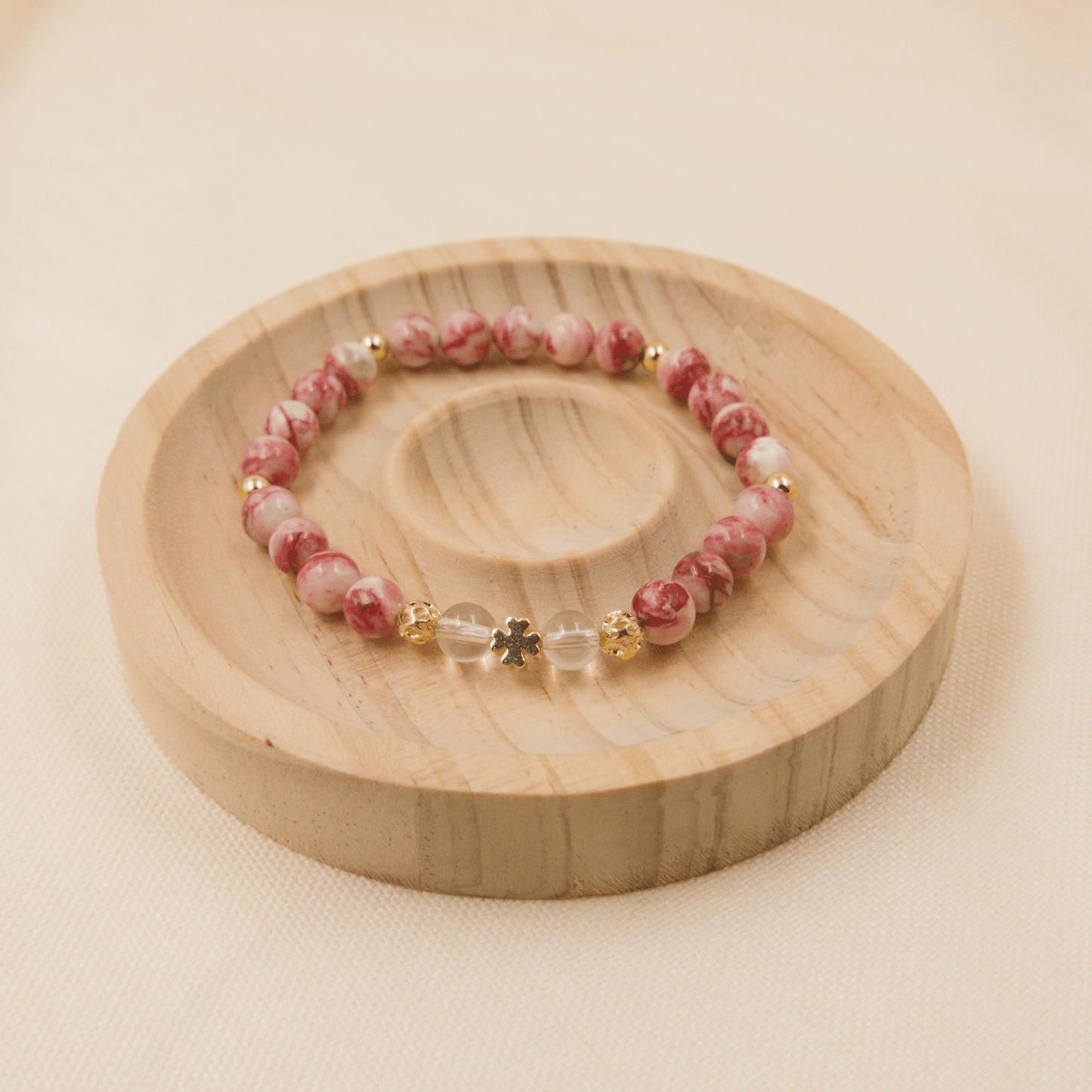 Cinnabar and Clear Quartz Bracelet – Crystal Bracelet for Transformation and Abundance - To Eons