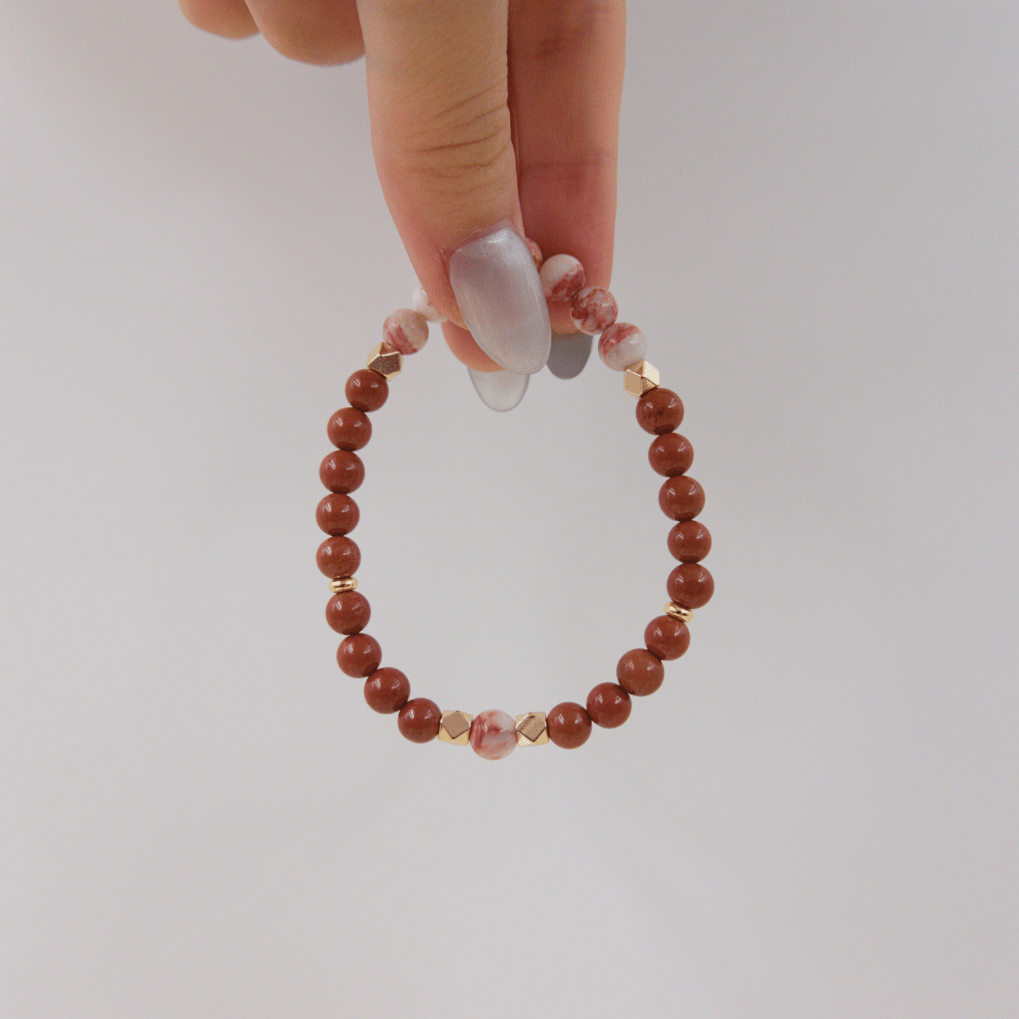 Cinnabar and Red Jasper Bracelet - Crystal Bracelet for Grounding, Manifestation and Spirituality - To Eons