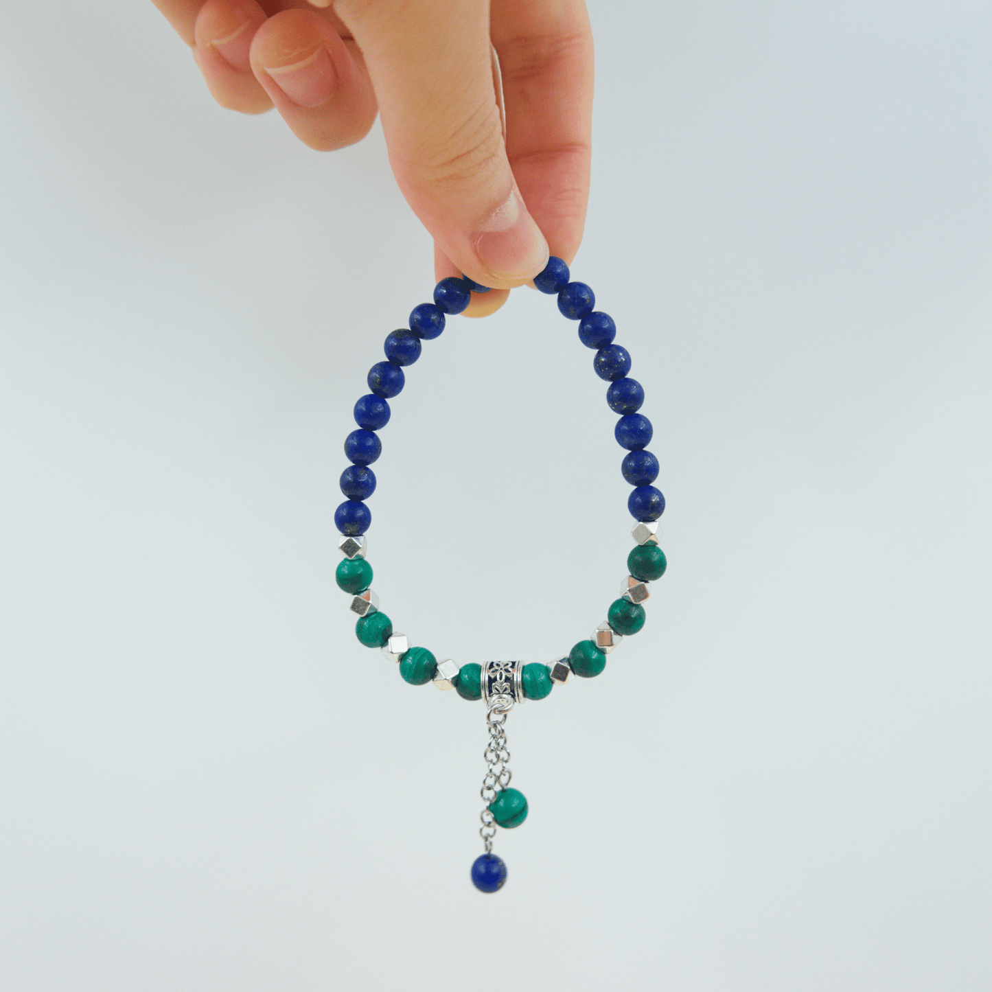 Lapis Lazuli and Malachite Bracelet - Crystal Bracelet of Wisdom and Transformation - To Eons