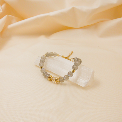 Labradorite and Clear Quartz Bracelet - Crystal Bracelet for Spiritual growth and Transformation