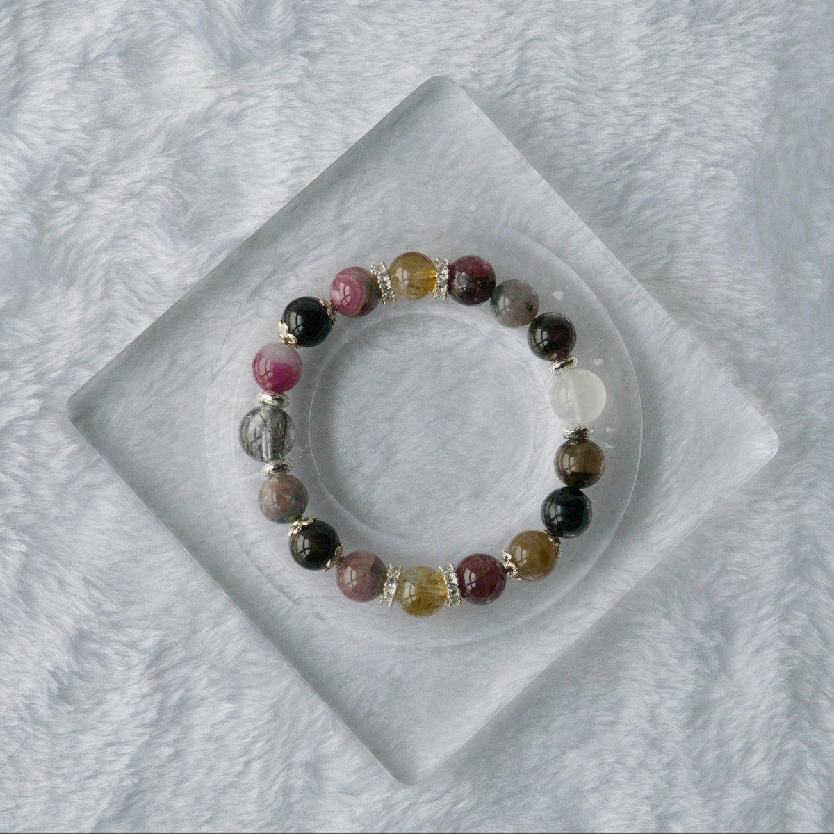 Wildflower – Tourmaline, Citrine & Rainbow Moonstone Crystal Bracelet