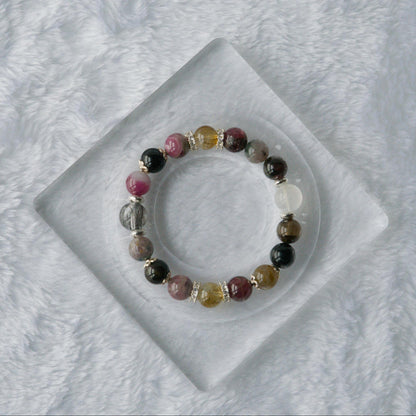 Wildflower – Tourmaline, Citrine & Rainbow Moonstone Crystal Bracelet