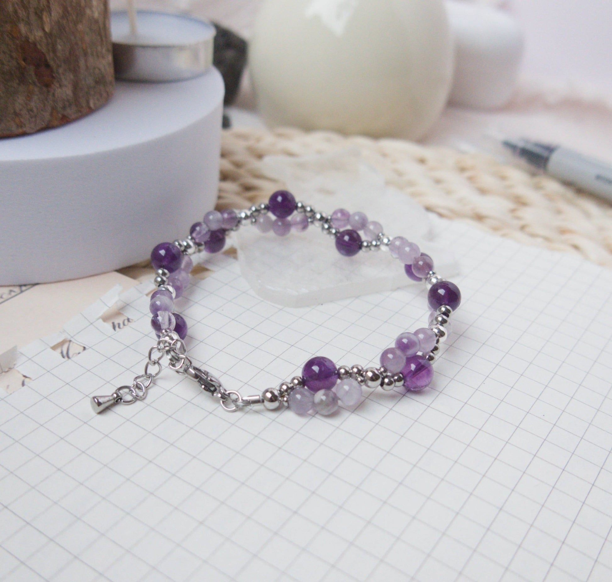 Amethyst Bracelet - Crystal Bracelet for Spirituality, Stress, and Anxiety - To Eons
