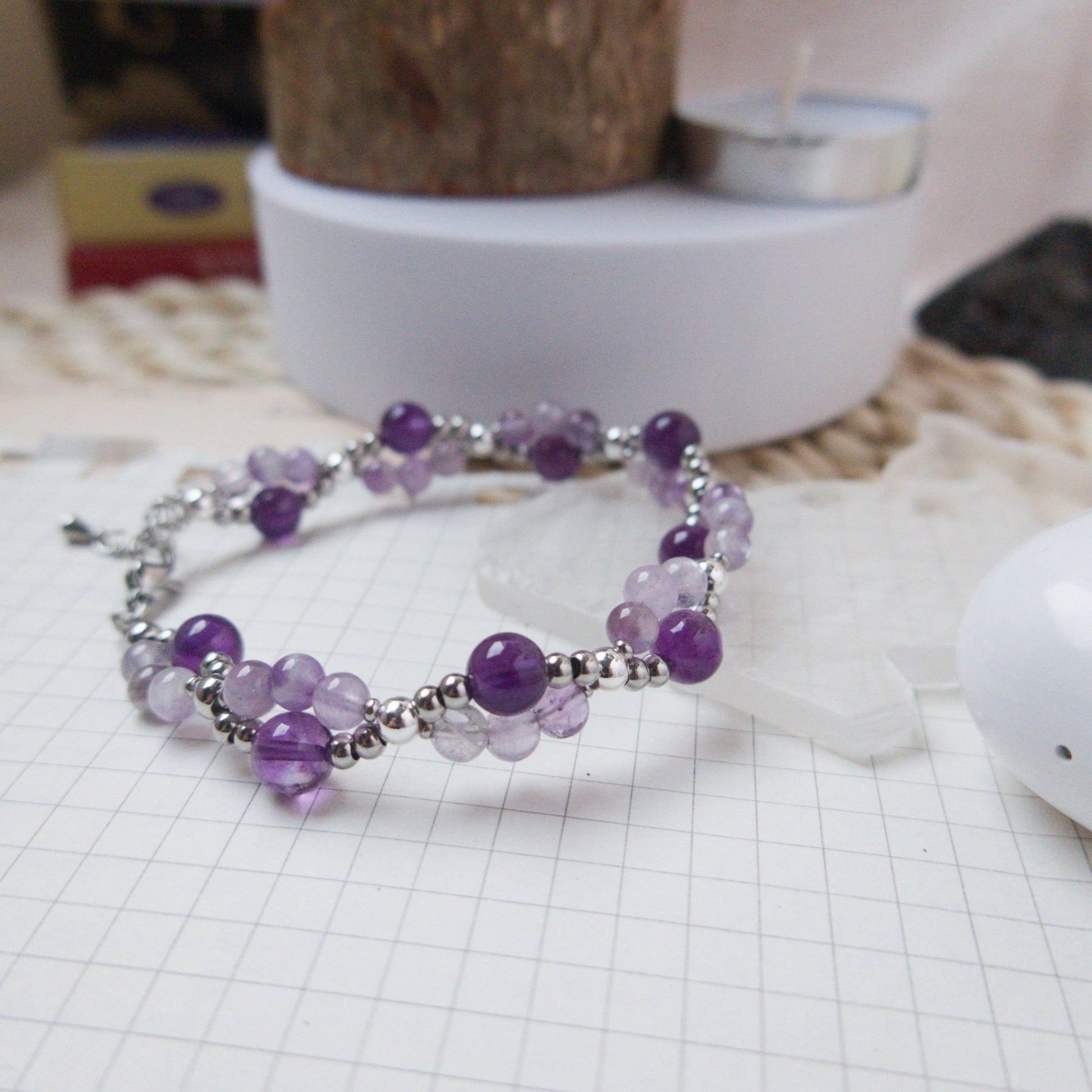 Amethyst Bracelet - Crystal Bracelet for Spirituality, Stress, and Anxiety - To Eons