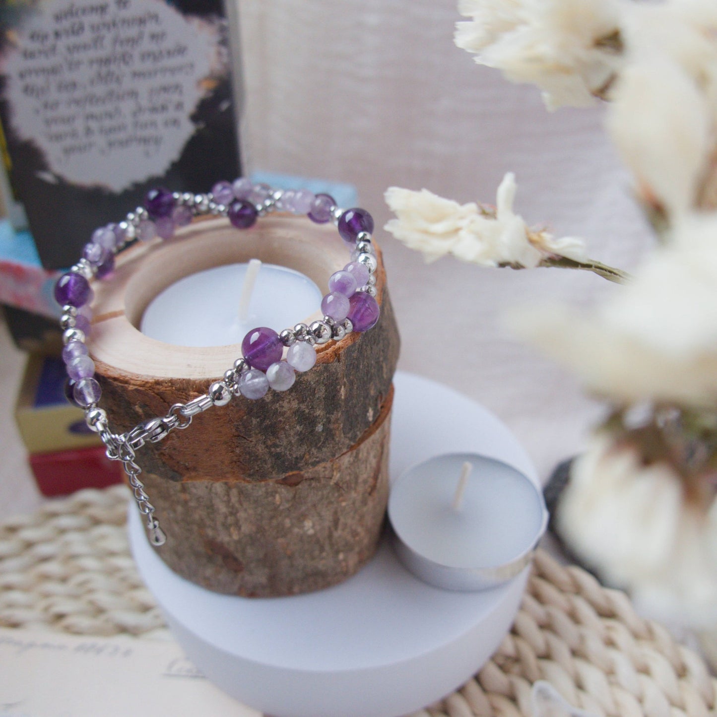 Amethyst Bracelet - Crystal Bracelet for Spirituality, Stress, and Anxiety - To Eons