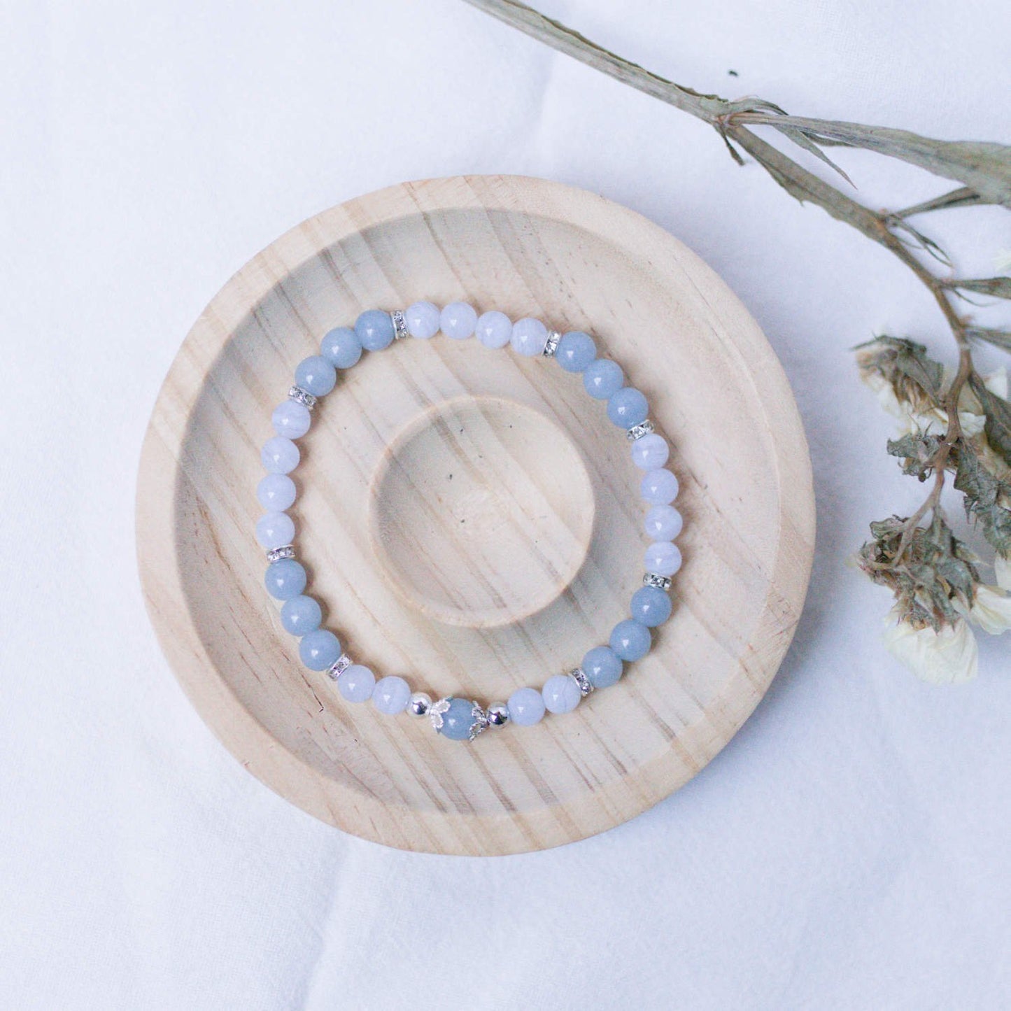 Blue Lace Agate and Angelite Bracelet – Crystal Bracelet of Communication & Divine Connection - To Eons