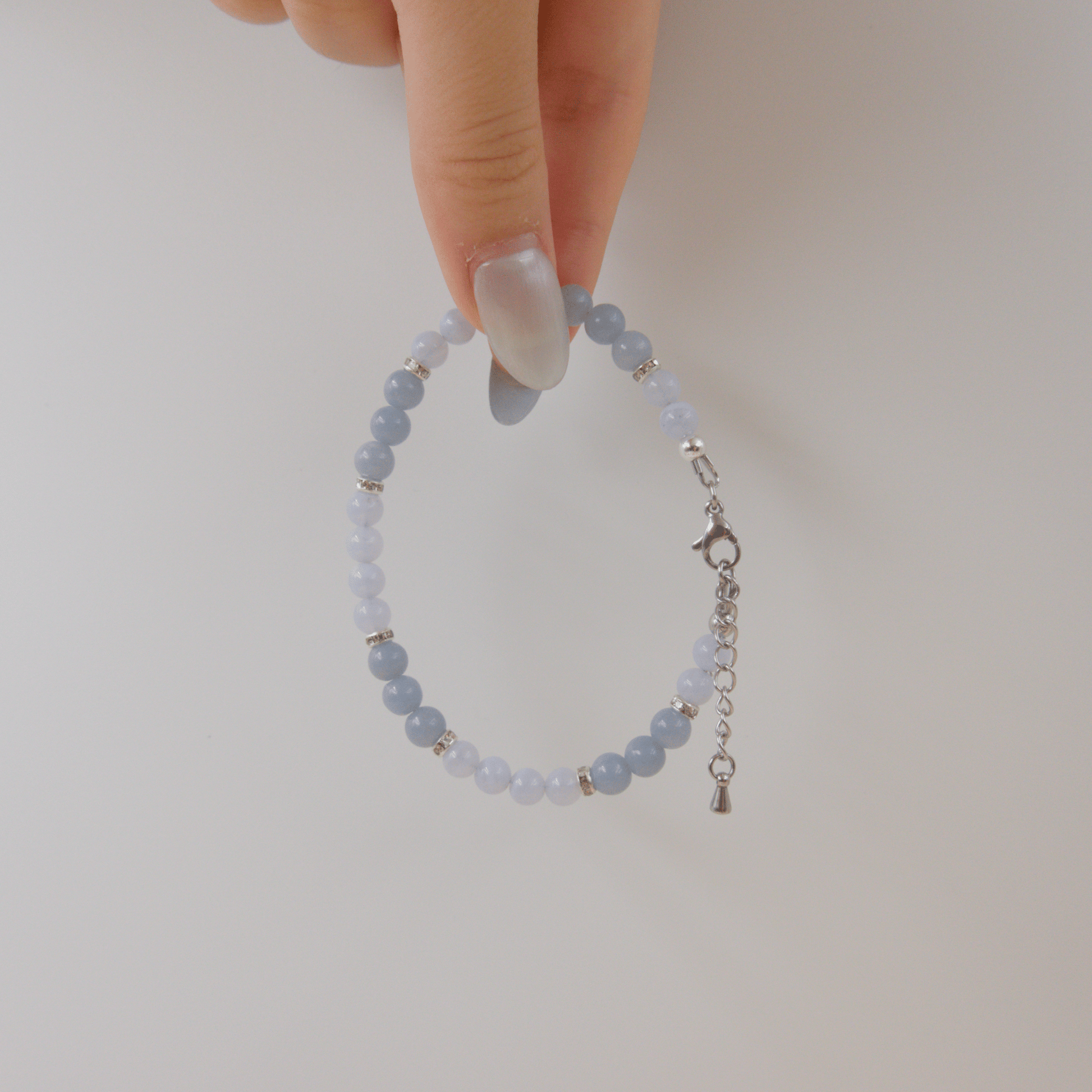 Blue Lace Agate and Angelite Bracelet – Crystal Bracelet of Communication & Divine Connection - To Eons