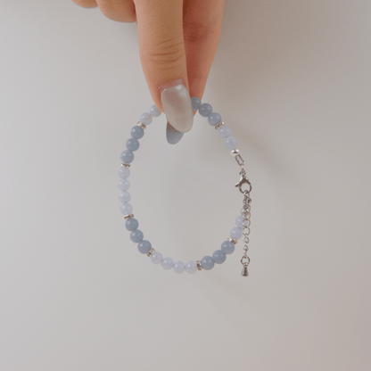 Blue Lace Agate and Angelite Bracelet – Crystal Bracelet of Communication & Divine Connection - To Eons