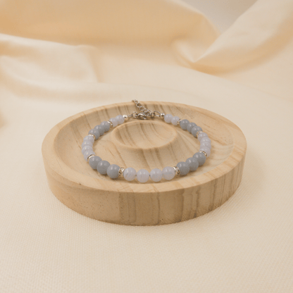 Blue Lace Agate and Angelite Bracelet – Crystal Bracelet of Communication & Divine Connection - To Eons