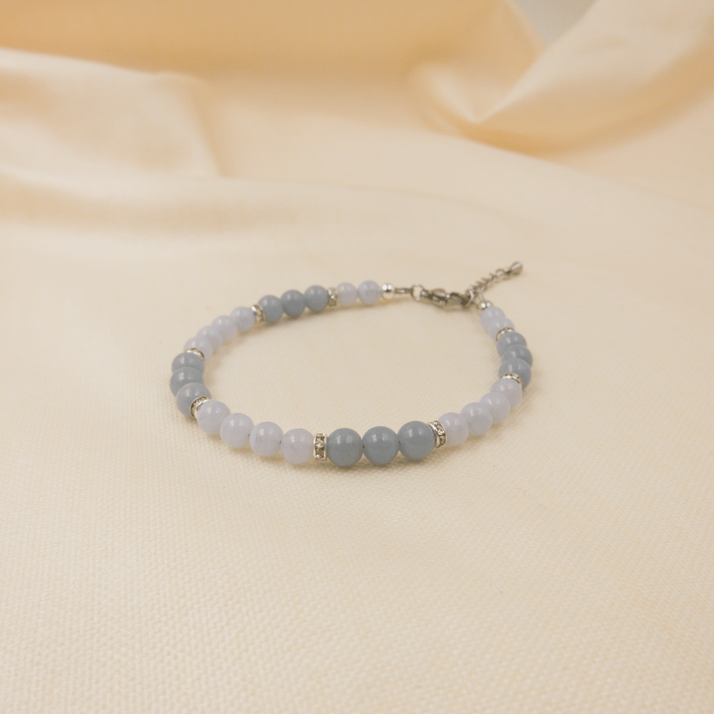 Blue Lace Agate and Angelite Bracelet – Crystal Bracelet of Communication & Divine Connection - To Eons