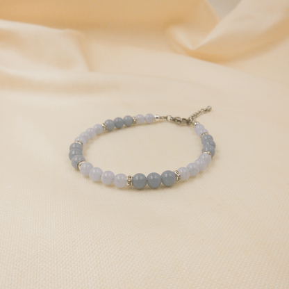 Blue Lace Agate and Angelite Bracelet – Crystal Bracelet of Communication & Divine Connection - To Eons