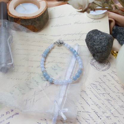 Blue Lace Agate and Angelite Bracelet – Crystal Bracelet of Communication & Divine Connection - To Eons