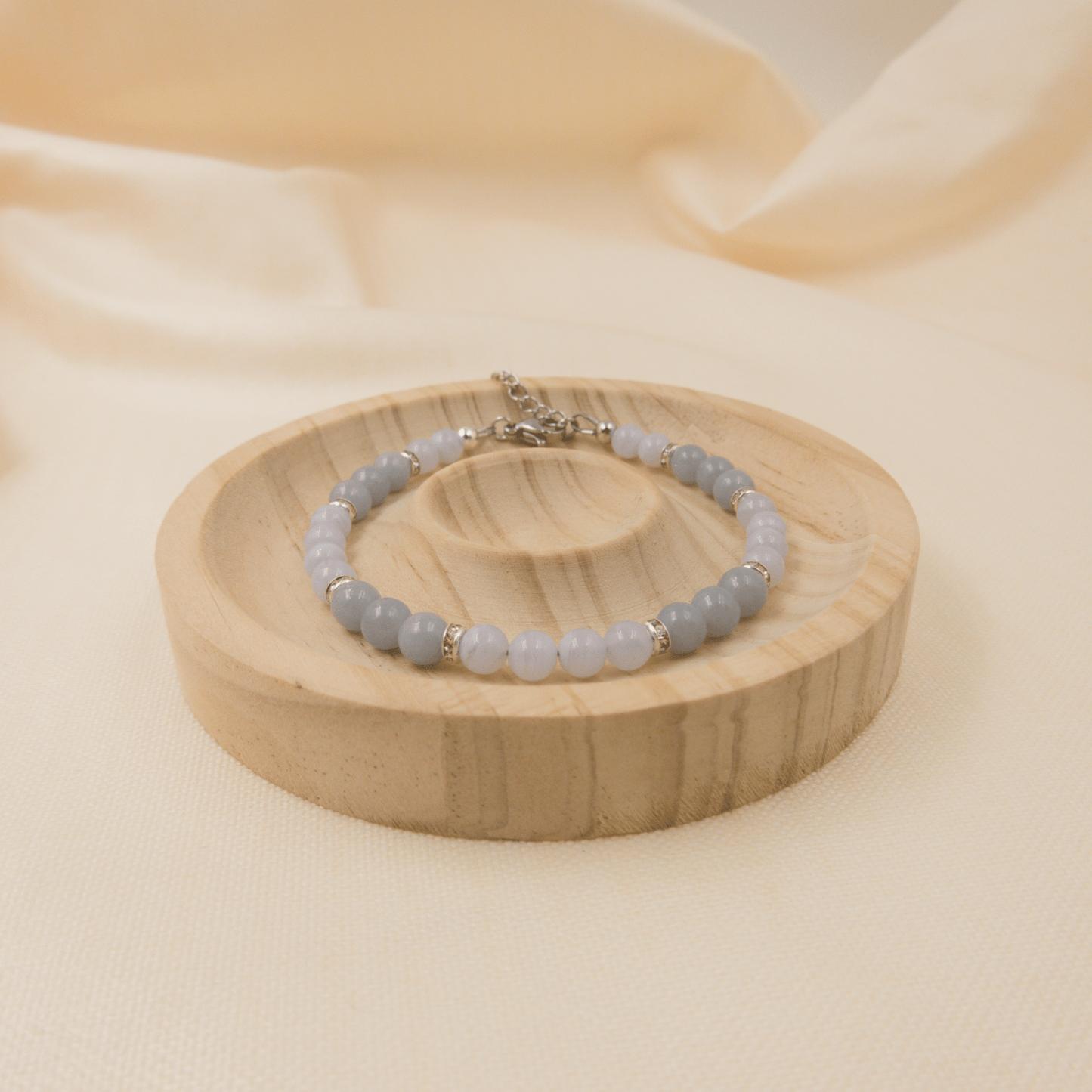 Blue Lace Agate and Angelite Bracelet – Crystal Bracelet of Communication & Divine Connection - To Eons