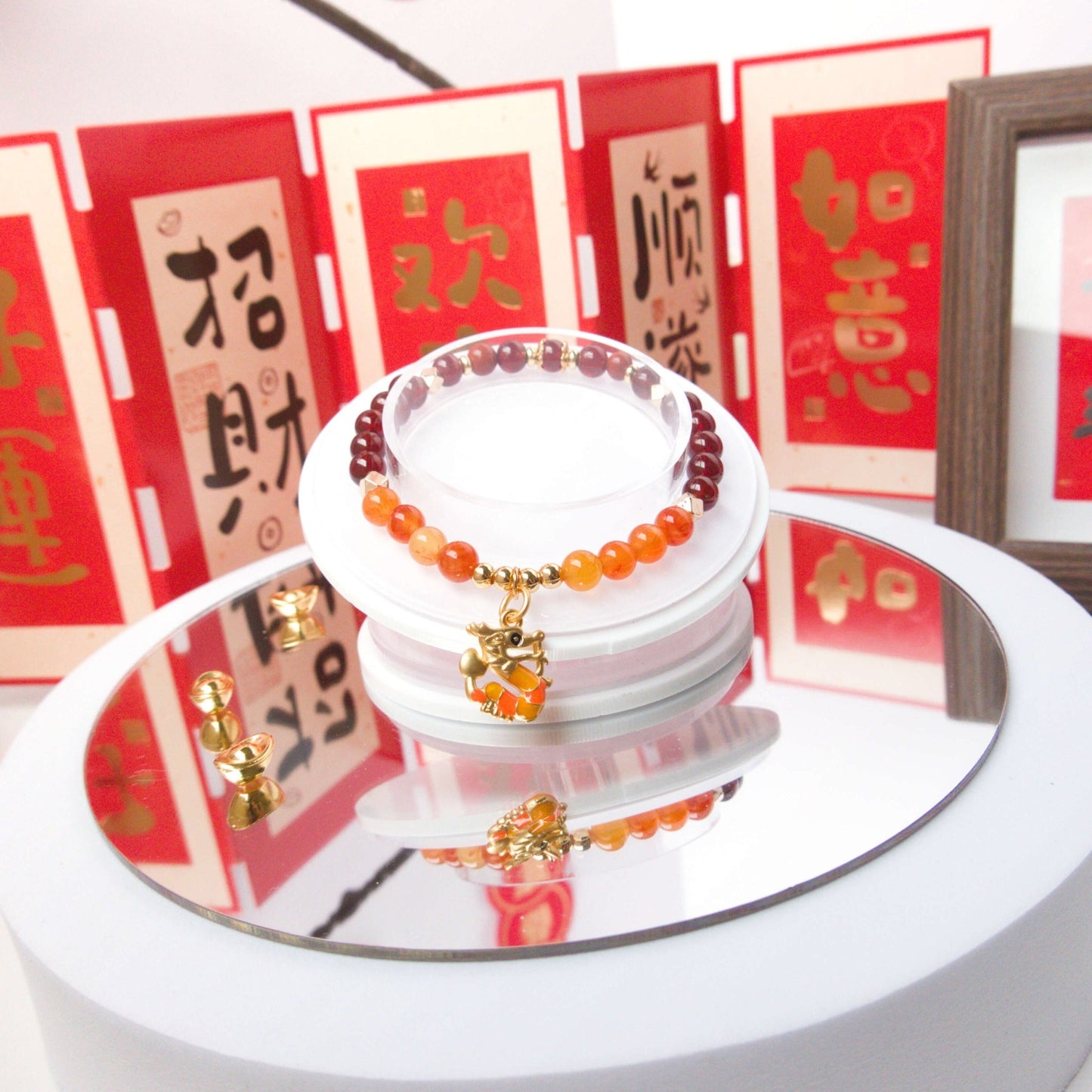 Carnelian, Orange Garnet, and Red Jasper Bracelet - To Eons