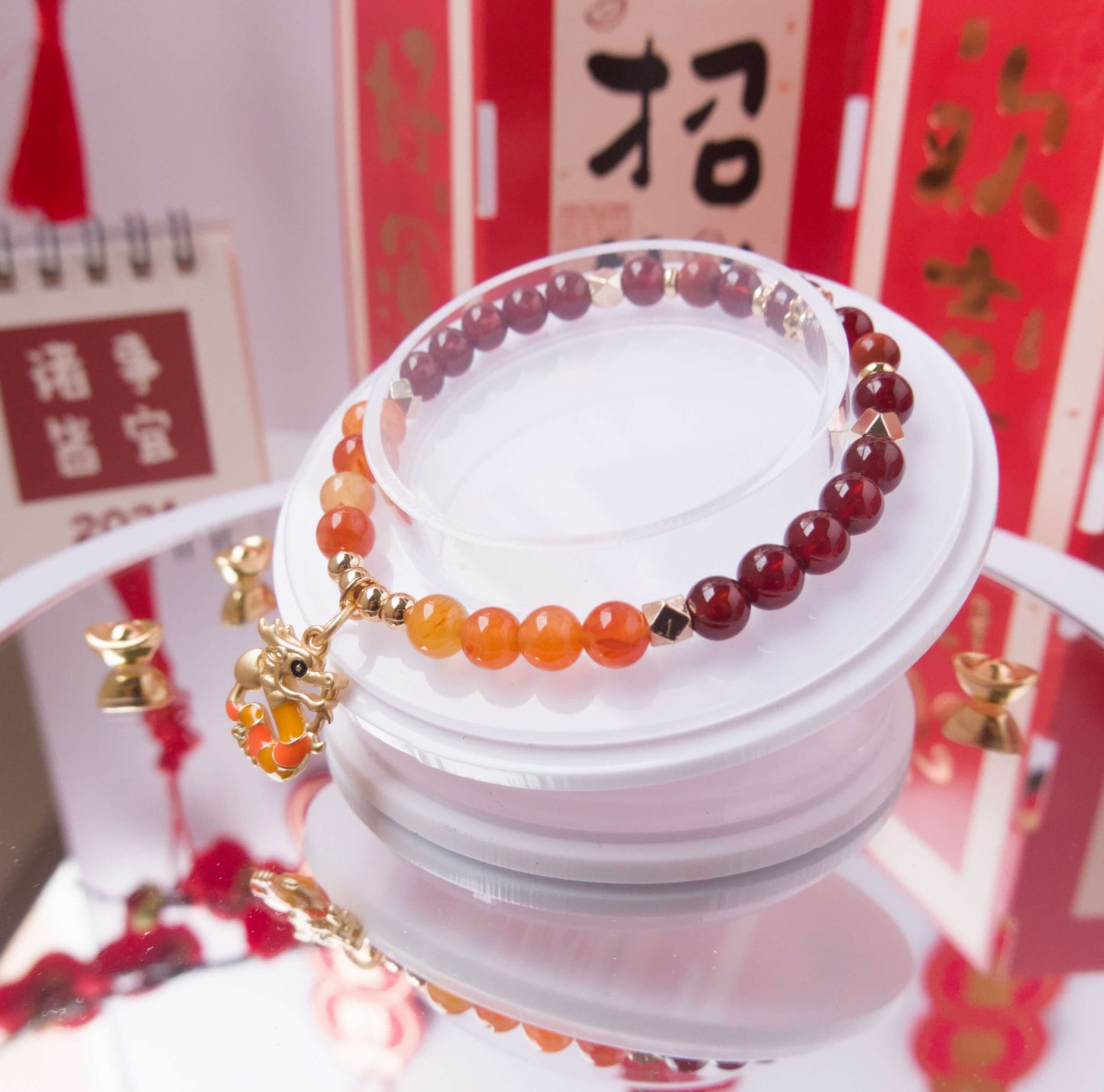 Carnelian, Orange Garnet, and Red Jasper Bracelet - To Eons