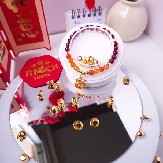 Carnelian, Orange Garnet, and Red Jasper Bracelet - To Eons