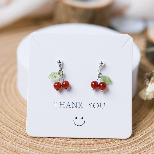 Cherry Red Agate Earrings - To Eons