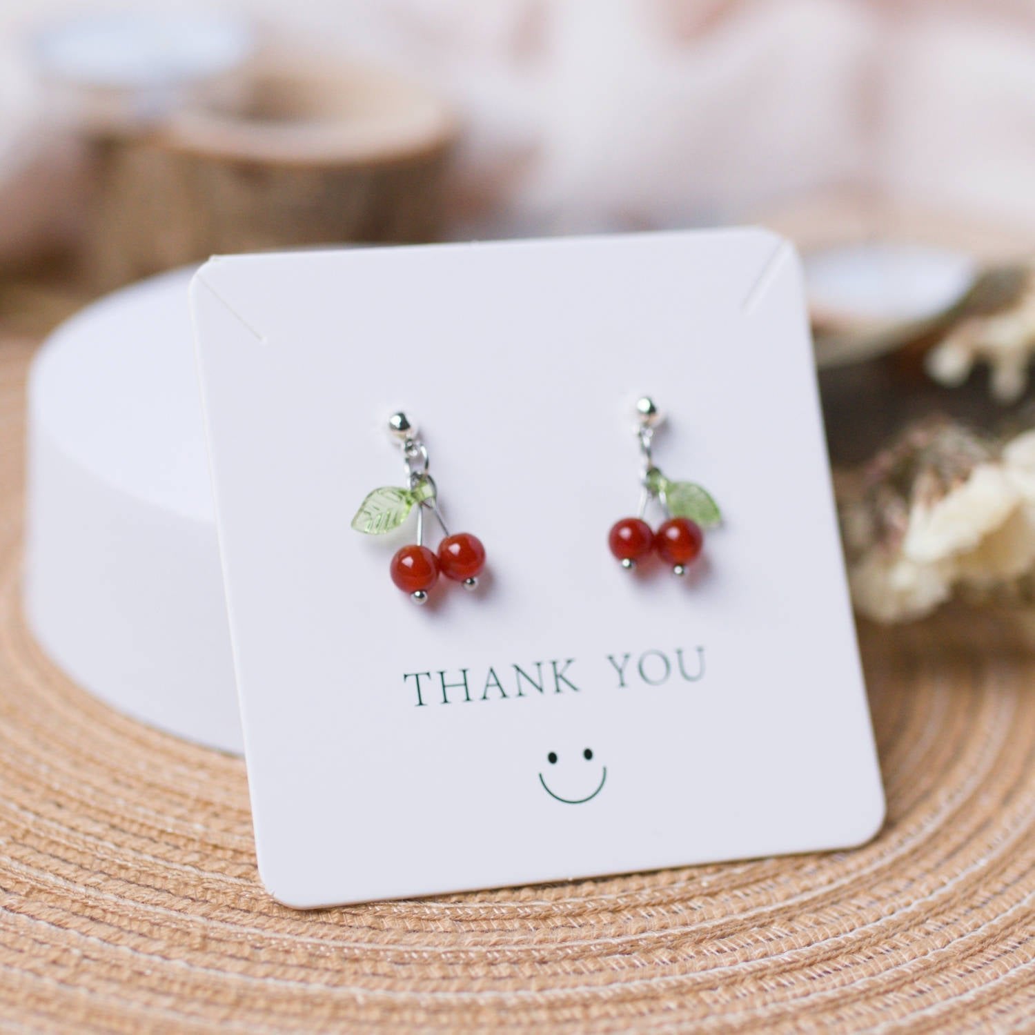 Cherry Red Agate Earrings - To Eons