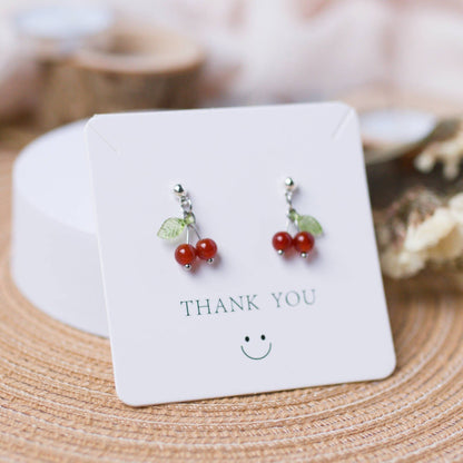 Cherry Red Agate Earrings - To Eons