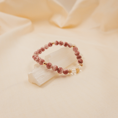 Cinnabar and Clear Quartz Bracelet – Crystal Bracelet for Transformation and Abundance - To Eons