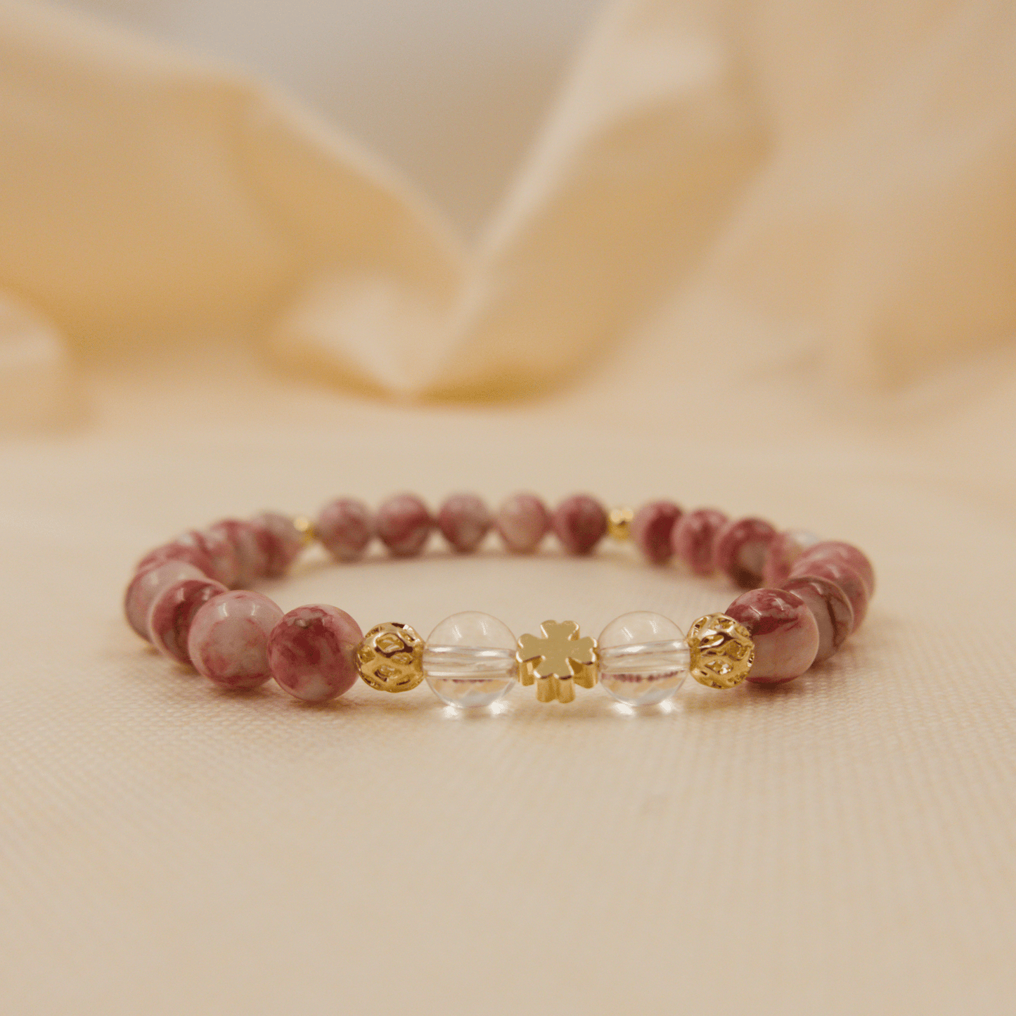 Cinnabar and Clear Quartz Bracelet – Crystal Bracelet for Transformation and Abundance - To Eons