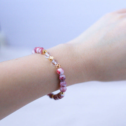 Cinnabar and Clear Quartz Bracelet – Crystal Bracelet for Transformation and Abundance - To Eons
