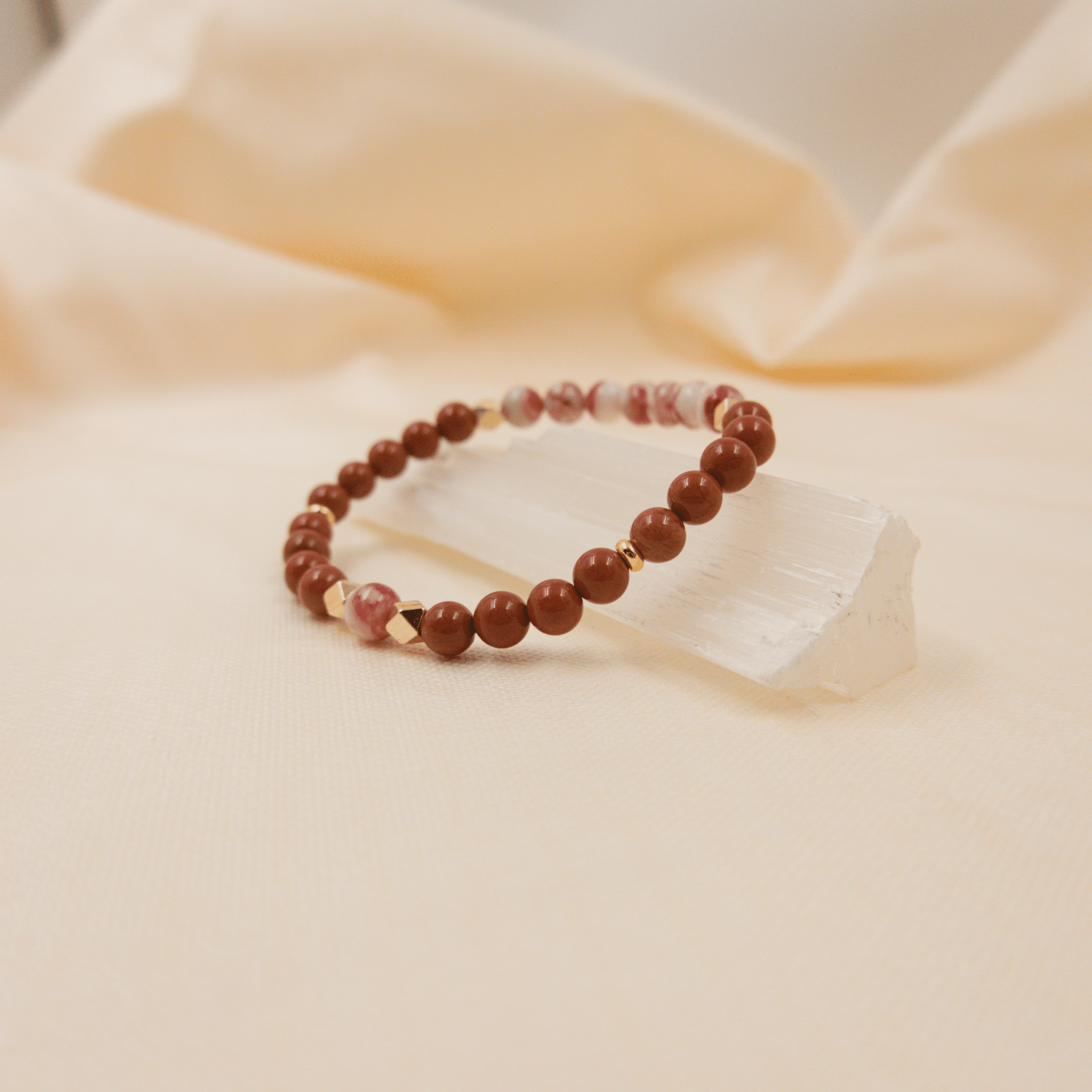 Cinnabar and Red Jasper Bracelet - Crystal Bracelet for Grounding, Manifestation and Spirituality - To Eons