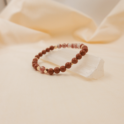 Cinnabar and Red Jasper Bracelet - Crystal Bracelet for Grounding, Manifestation and Spirituality - To Eons