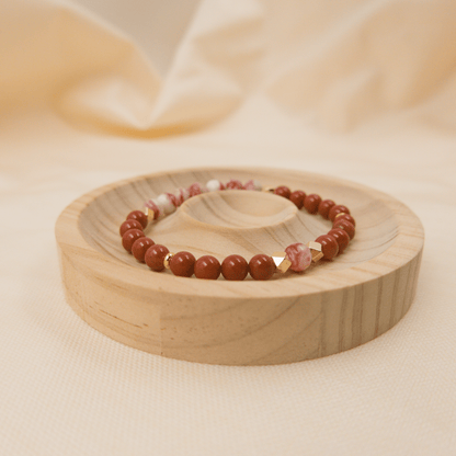 Cinnabar and Red Jasper Bracelet - Crystal Bracelet for Grounding, Manifestation and Spirituality - To Eons