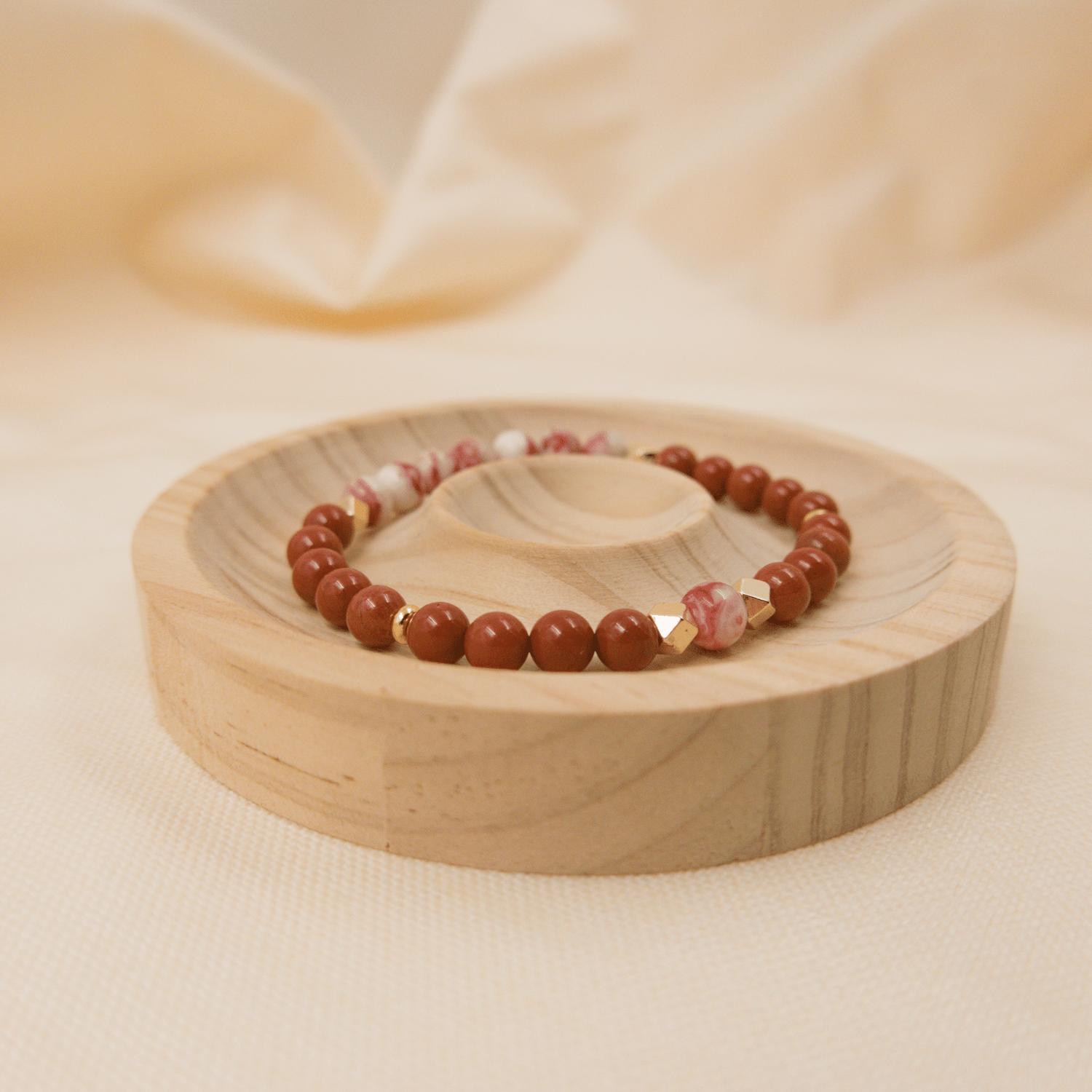 Cinnabar and Red Jasper Bracelet - Crystal Bracelet for Grounding, Manifestation and Spirituality - To Eons