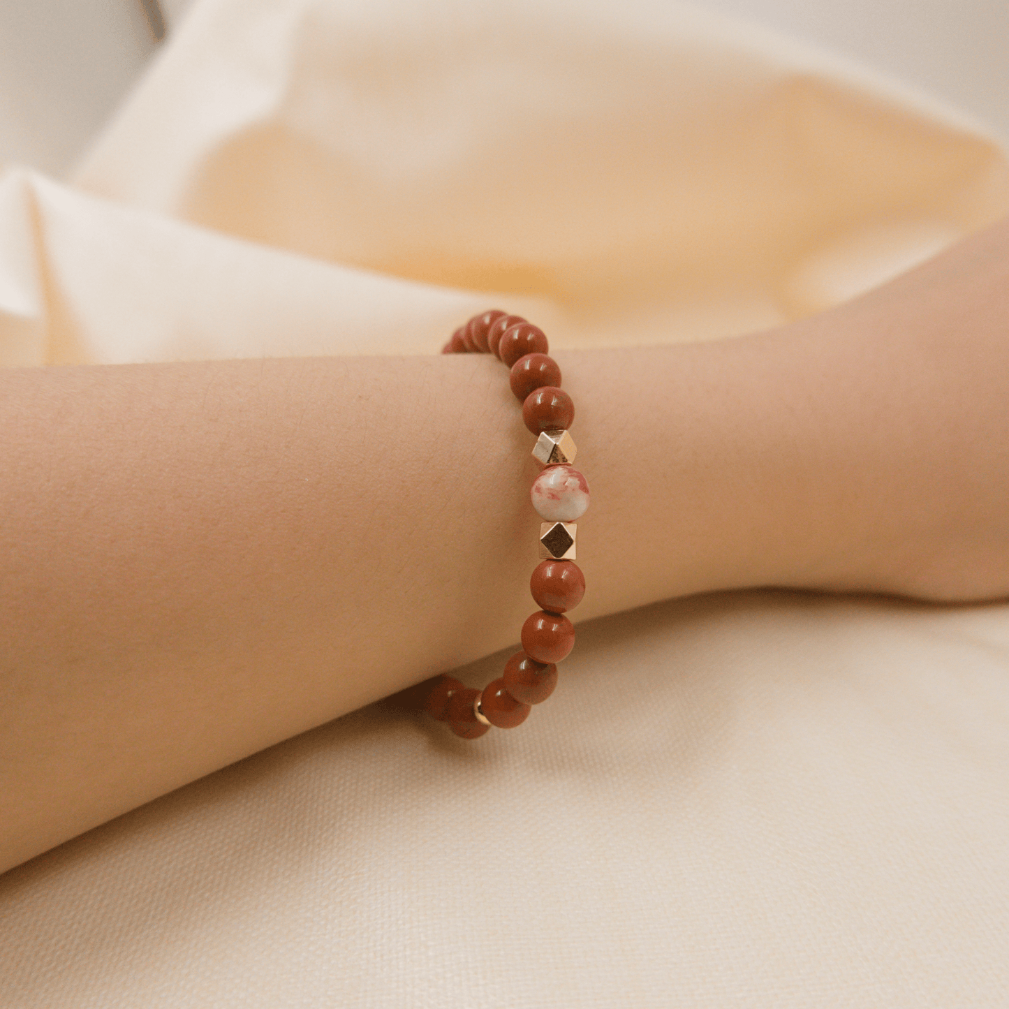 Cinnabar and Red Jasper Bracelet - Crystal Bracelet for Grounding, Manifestation and Spirituality - To Eons