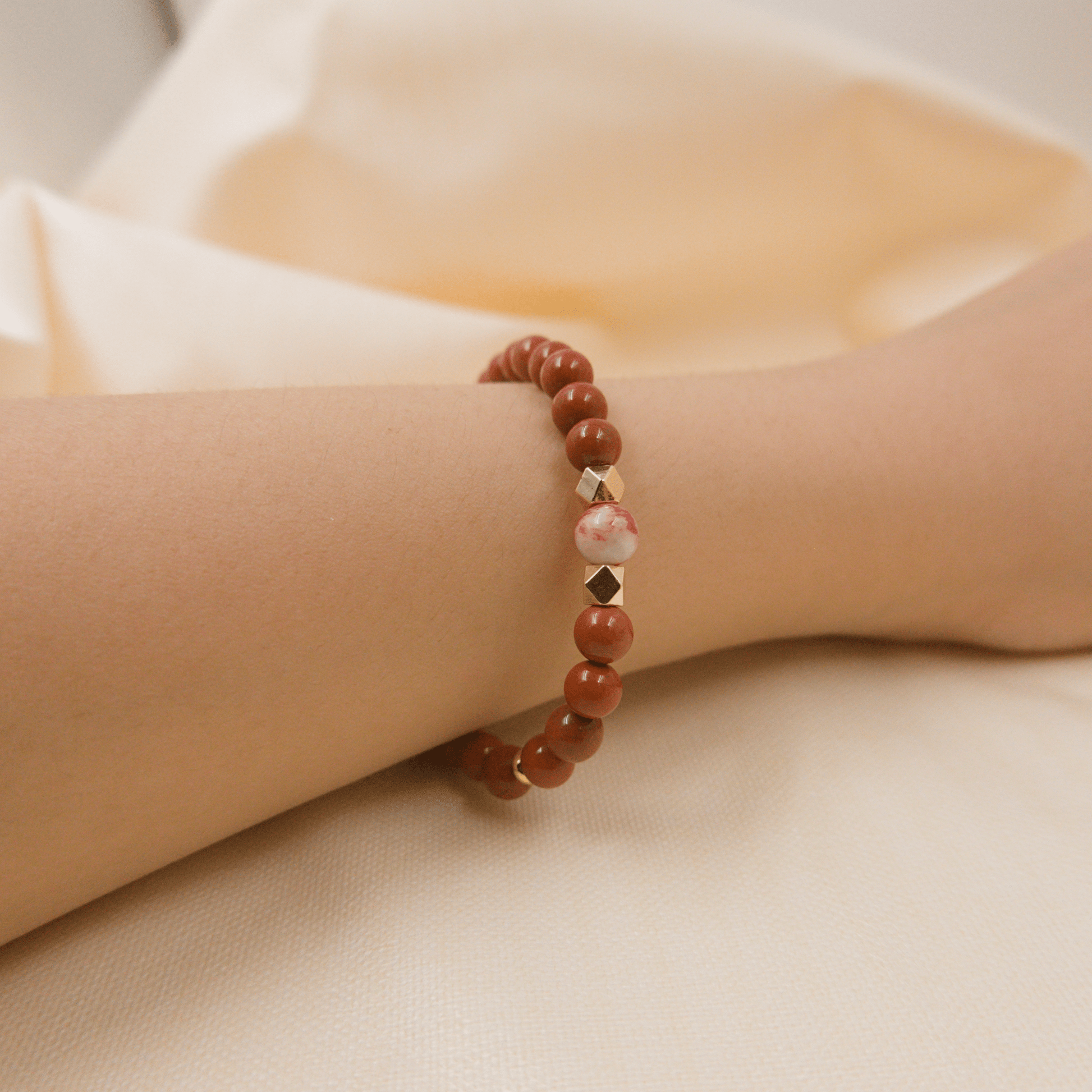 Cinnabar and Red Jasper Bracelet - Crystal Bracelet for Grounding, Manifestation and Spirituality - To Eons