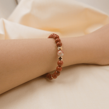 Cinnabar and Red Jasper Bracelet - Crystal Bracelet for Grounding, Manifestation and Spirituality - To Eons