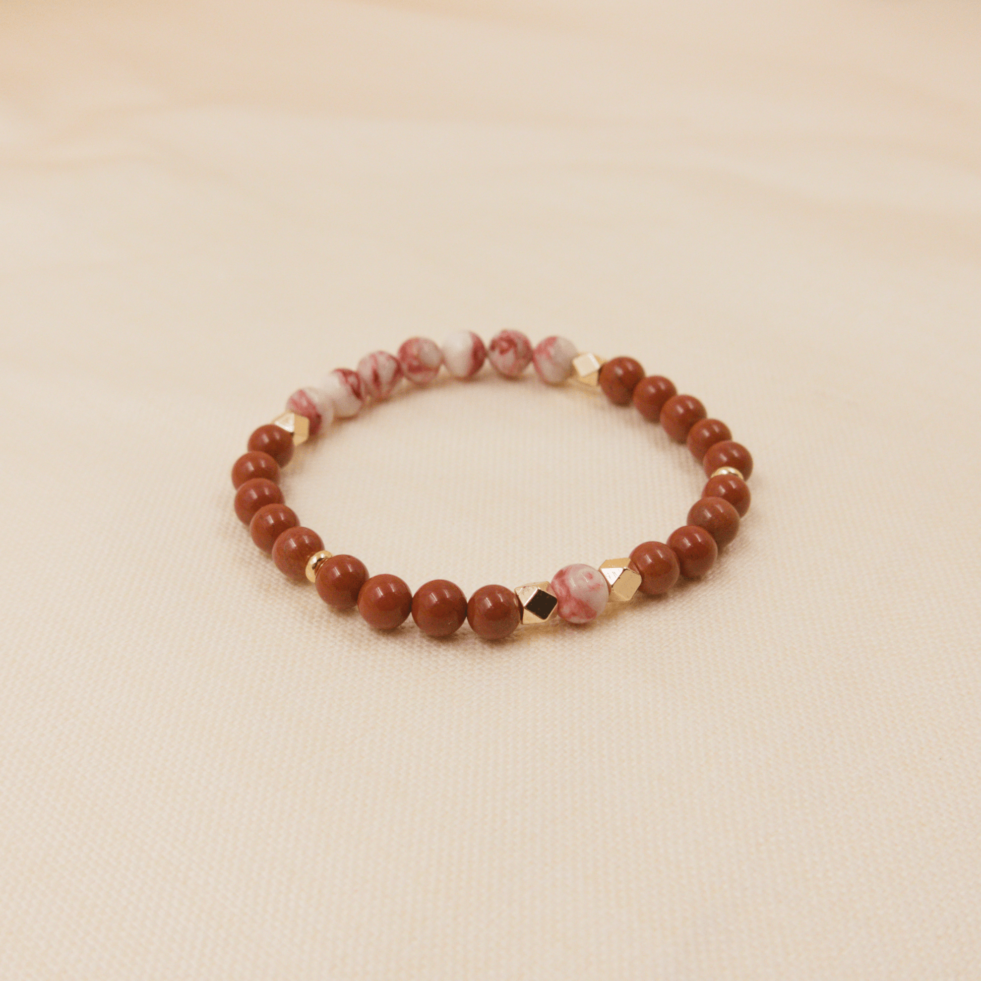 Cinnabar and Red Jasper Bracelet - Crystal Bracelet for Grounding, Manifestation and Spirituality - To Eons