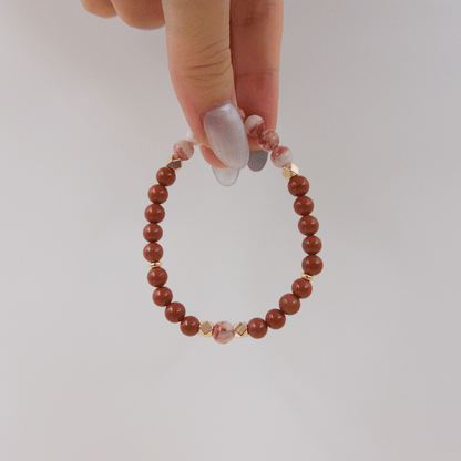 Cinnabar and Red Jasper Bracelet - Crystal Bracelet for Grounding, Manifestation and Spirituality - To Eons