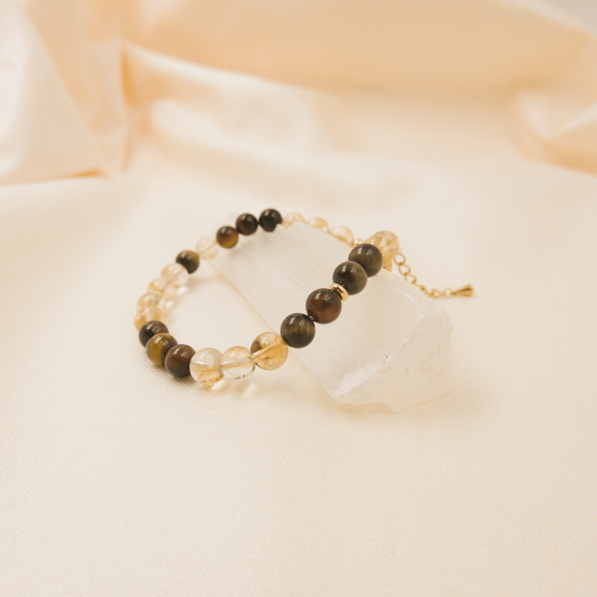 Citrine and Tiger’s Eye Bracelet – Crystal Bracelet of Confidence, Strength & Success - To Eons