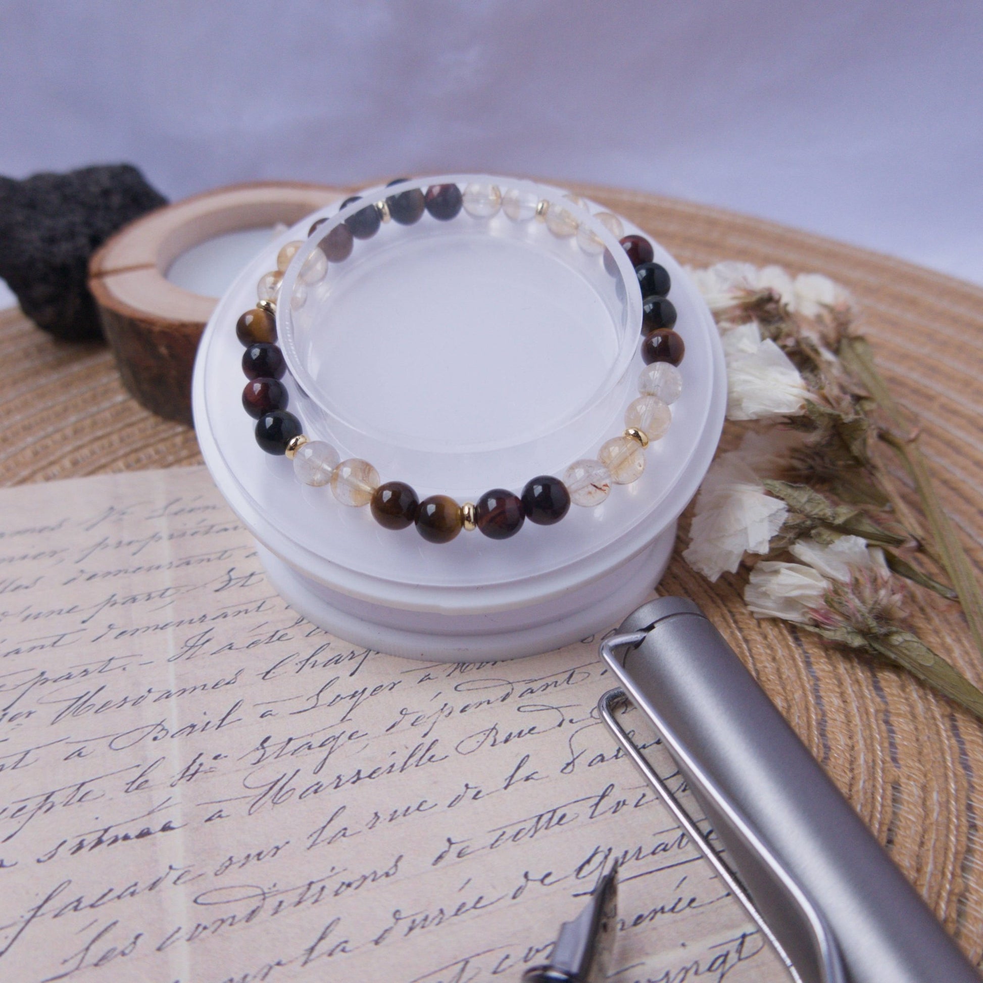 Citrine and Tiger’s Eye Bracelet – Crystal Bracelet of Confidence, Strength & Success - To Eons