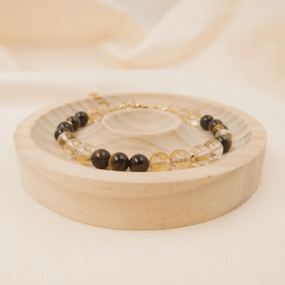 Citrine and Tiger’s Eye Bracelet – Crystal Bracelet of Confidence, Strength & Success - To Eons
