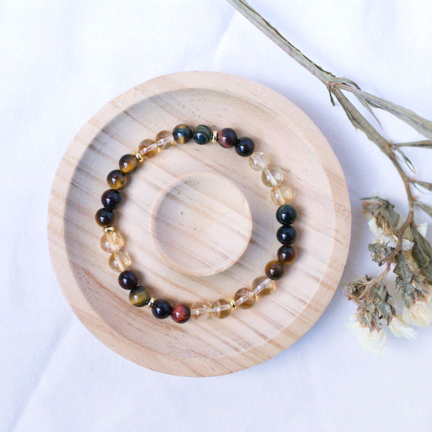Citrine and Tiger’s Eye Bracelet – Crystal Bracelet of Confidence, Strength & Success - To Eons