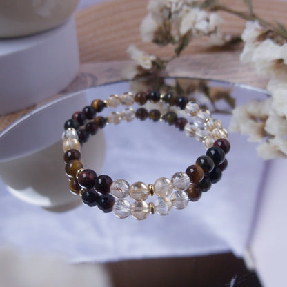 Citrine and Tiger’s Eye Bracelet – Crystal Bracelet of Confidence, Strength & Success - To Eons