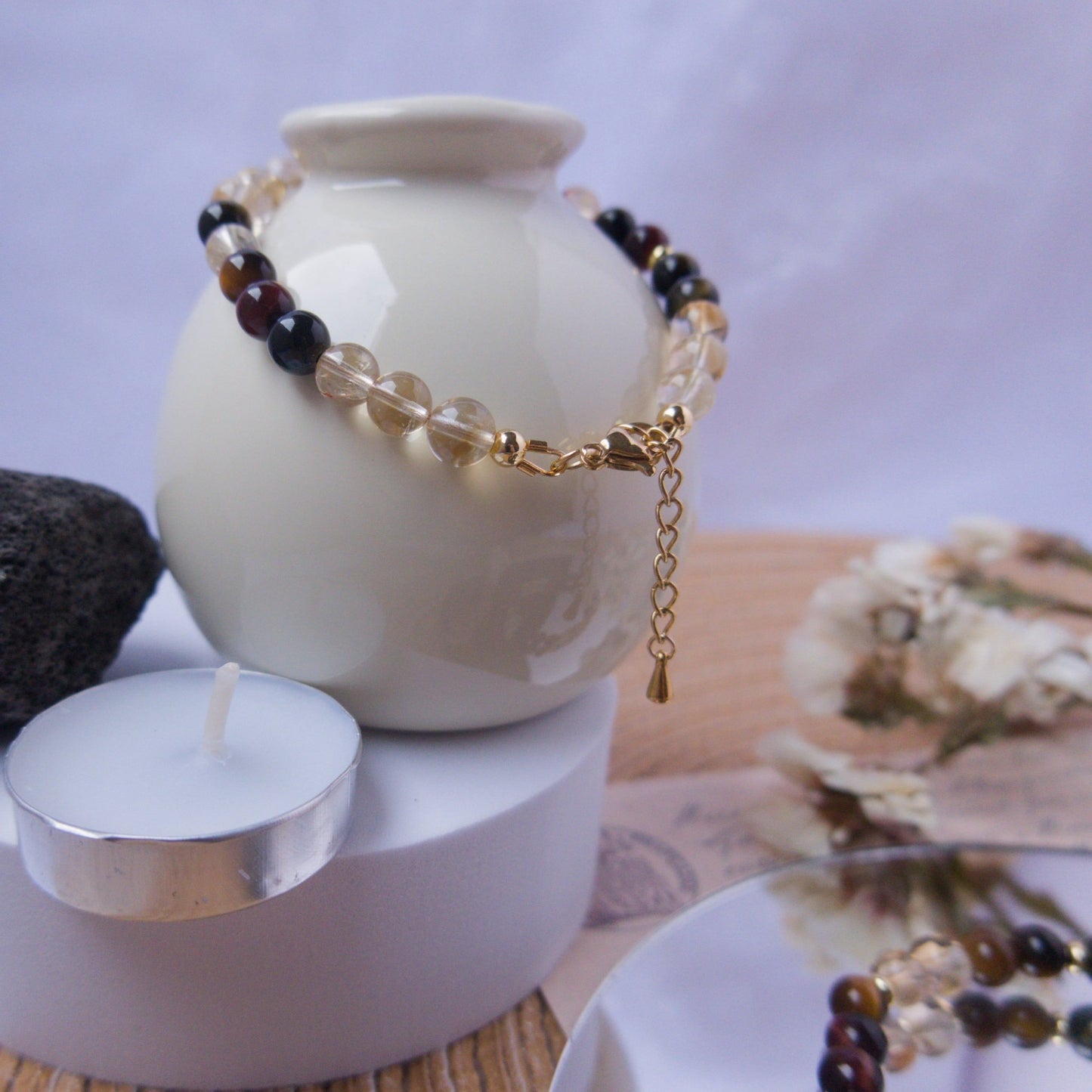 Citrine and Tiger’s Eye Bracelet – Crystal Bracelet of Confidence, Strength & Success - To Eons