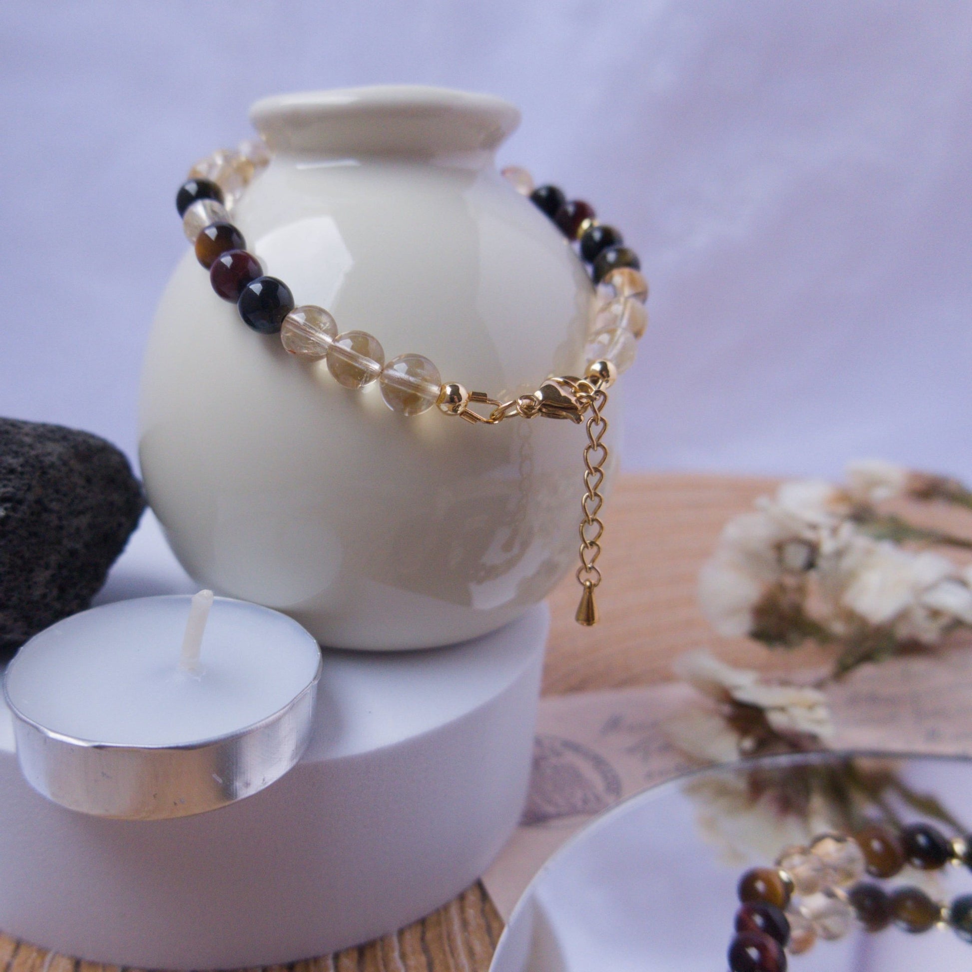 Citrine and Tiger’s Eye Bracelet – Crystal Bracelet of Confidence, Strength & Success - To Eons