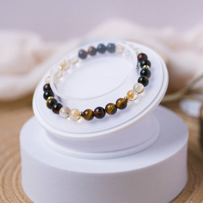 Citrine and Tiger’s Eye Bracelet – Crystal Bracelet of Confidence, Strength & Success - To Eons