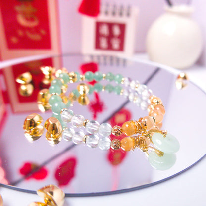 Green Aventurine, Flourite, and Carnelian Bracelet - To Eons