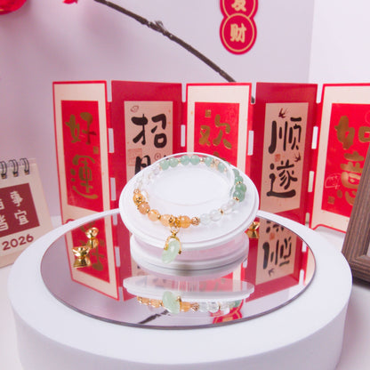 Green Aventurine, Flourite, and Carnelian Bracelet - To Eons