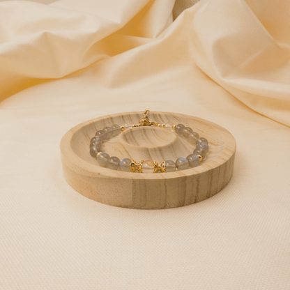 Labradorite and Clear Quartz Bracelet - Crystal Bracelet for Spiritual growth and Transformation - To Eons