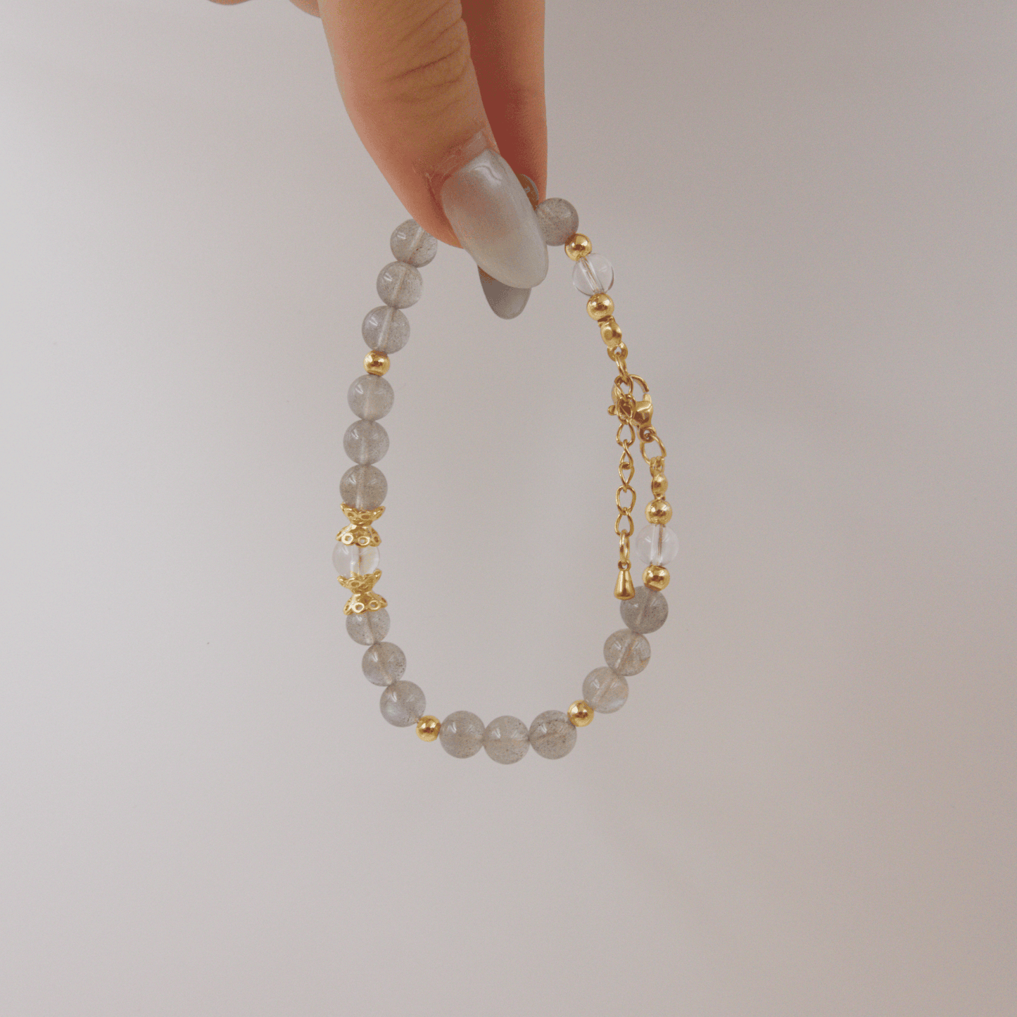 Labradorite and Clear Quartz Bracelet - Crystal Bracelet for Spiritual growth and Transformation - To Eons