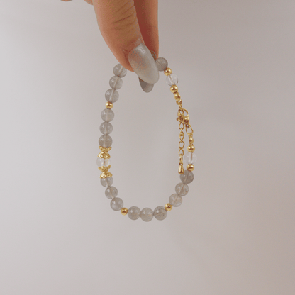 Labradorite and Clear Quartz Bracelet - Crystal Bracelet for Spiritual growth and Transformation - To Eons
