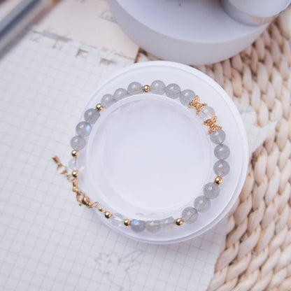 Labradorite and Clear Quartz Bracelet - Crystal Bracelet for Spiritual growth and Transformation - To Eons