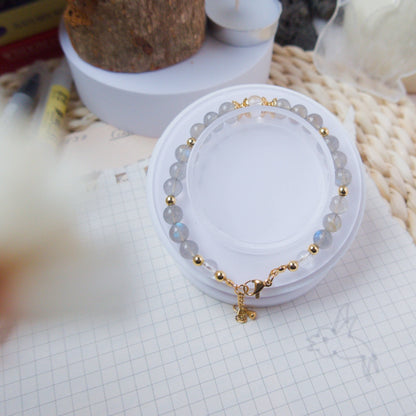 Labradorite and Clear Quartz Bracelet - Crystal Bracelet for Spiritual growth and Transformation - To Eons